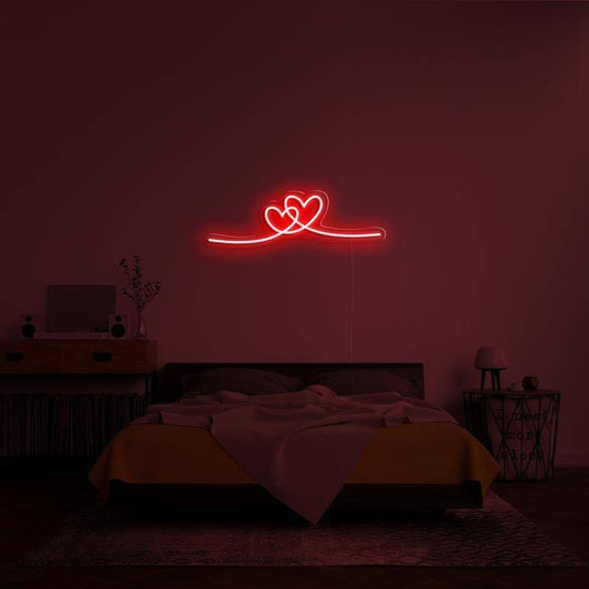 Doubleheart-Nighttime neonschild
