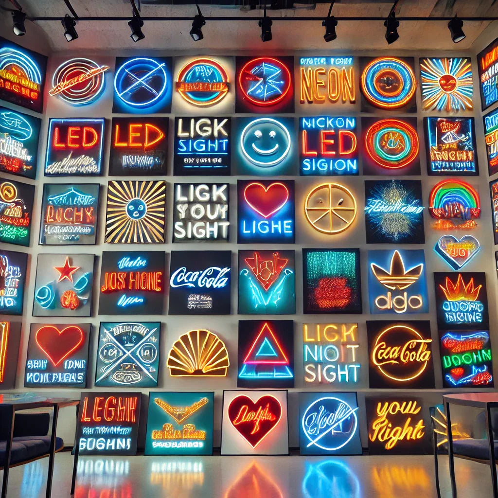 Ein modernes, personalisiertes Neonschild in einem urbanen Ambiente, das die Vielseitigkeit von Neon-Designs zeig