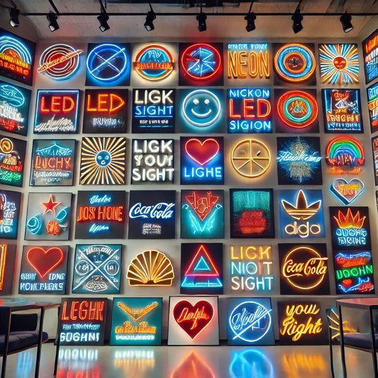 Ein modernes, personalisiertes Neonschild in einem urbanen Ambiente, das die Vielseitigkeit von Neon-Designs zeig