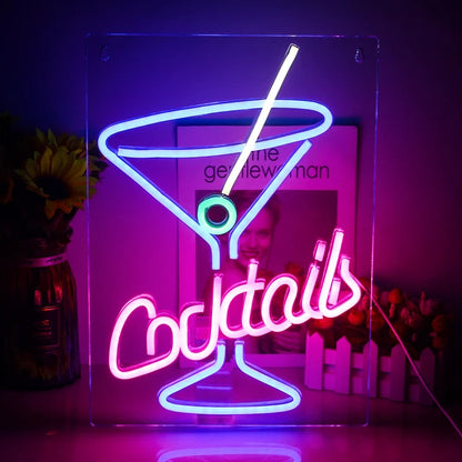 Neonschild Cocktais $ Dreams  beleuchtete Werbung Wanddekoration Bier Bar Shop Pub Club Nachtclub Geburtstagsfeier dekoratives Neon Nachtlicht