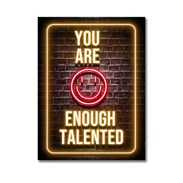 Moderne Neon Slogan Poster Motivation Wand Kunst Drucke Inspirational Erfolg Leinwand Malerei für Schlafzimmer Haus Dekorative Bild