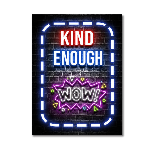 Moderne Neon Slogan Poster Motivation Wand Kunst Drucke Inspirational Erfolg Leinwand Malerei für Schlafzimmer Haus Dekorative Bild