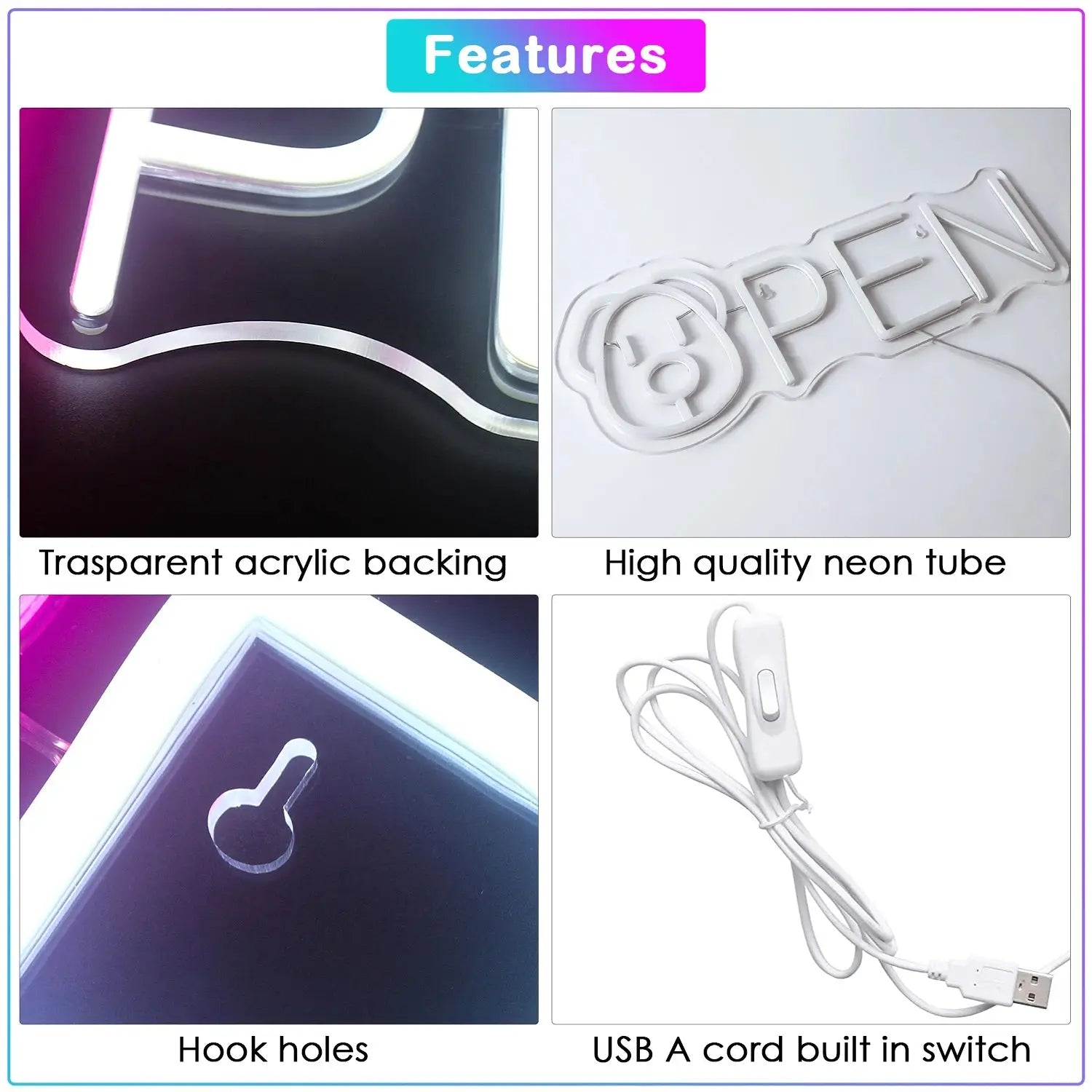 Neon-, LED- und Lichtschilder für Geschäfte, Bars, Zuhause, Hotels, Shops, Clubs, Tierhandlungen und kunstvolle Wanddekorationen.