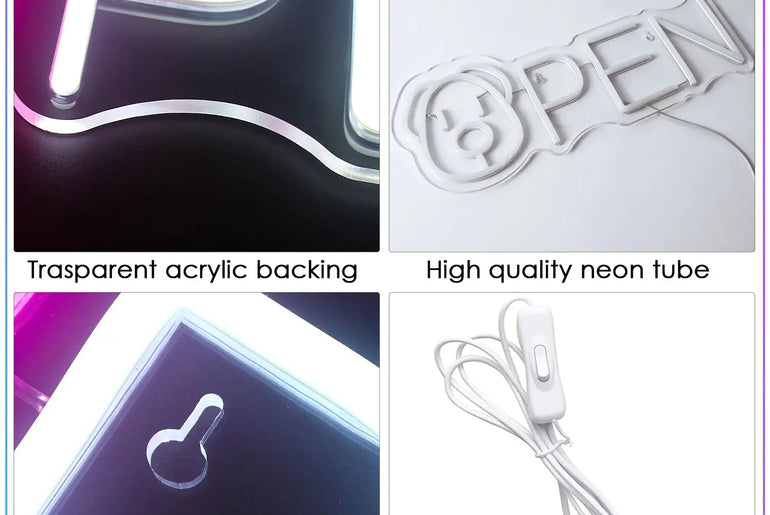 Neon-, LED- und Lichtschilder für Geschäfte, Bars, Zuhause, Hotels, Shops, Clubs, Tierhandlungen und kunstvolle Wanddekorationen.