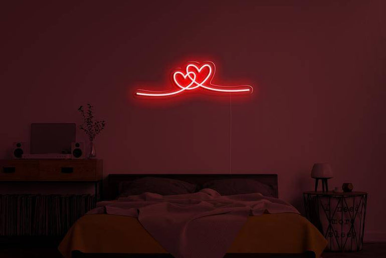 Doubleheart-Nighttime neonschild