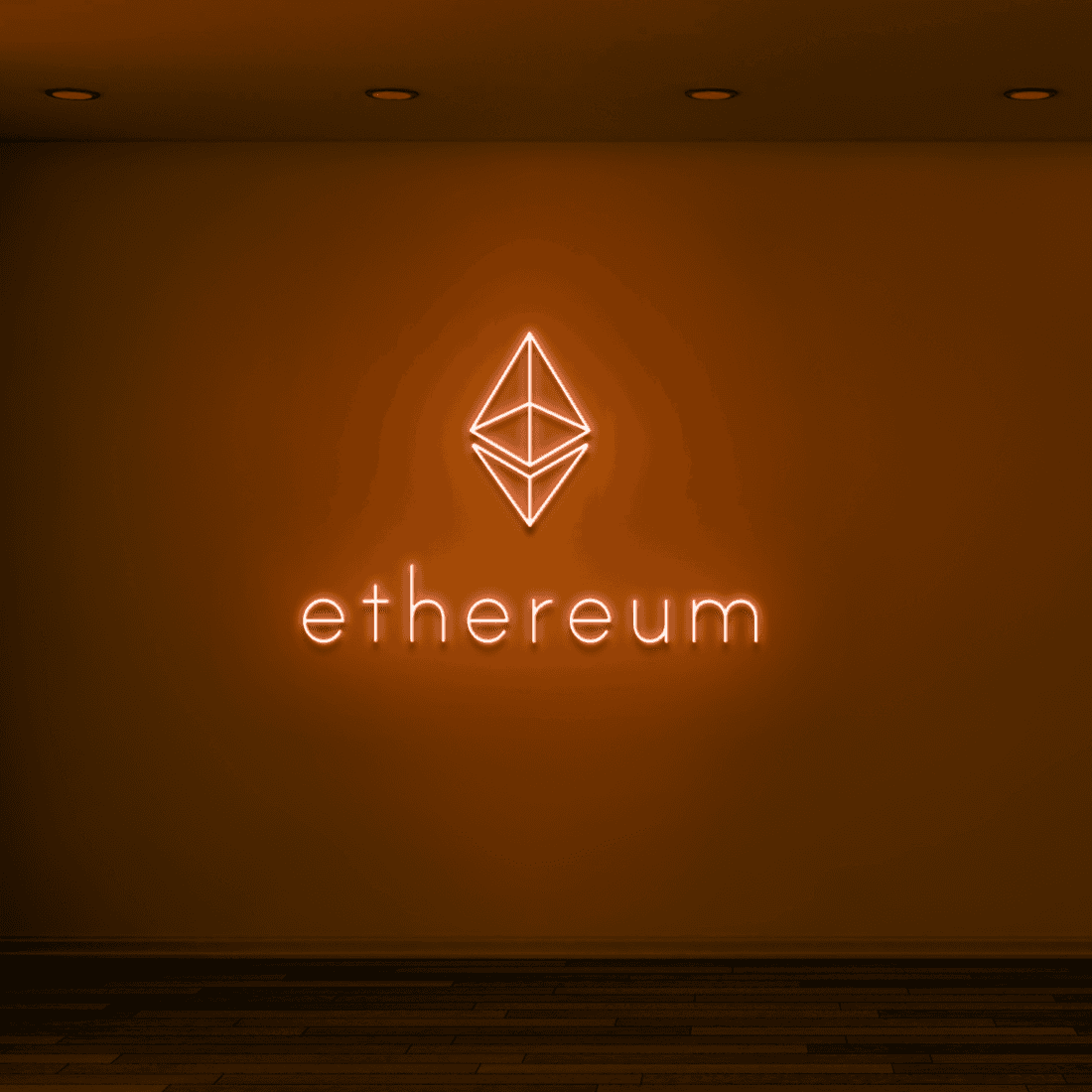 Oranges ETHEREUM LED-Neonschild von NEONIDAS