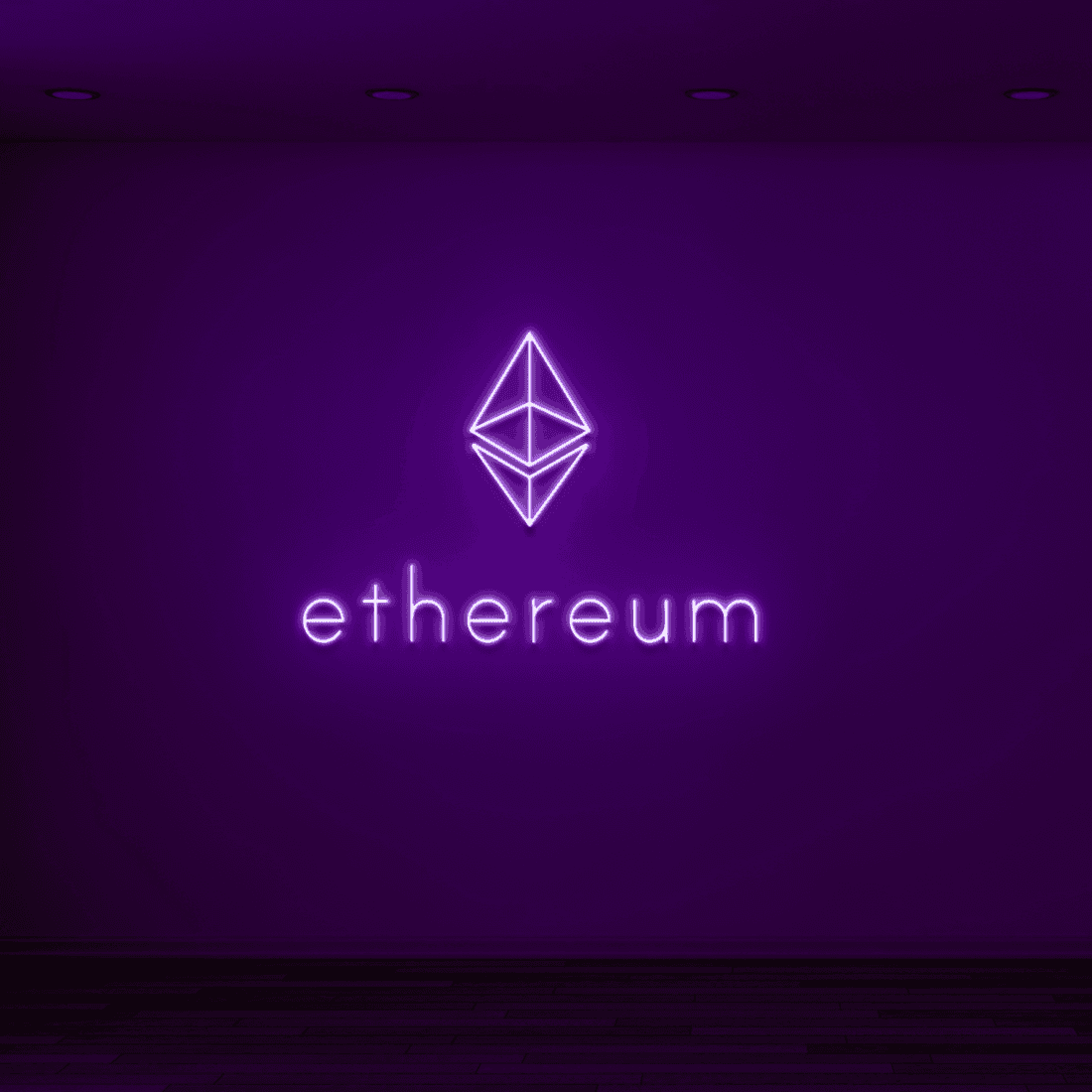 Violettes ETHEREUM LED-Neonschild von NEONIDAS
