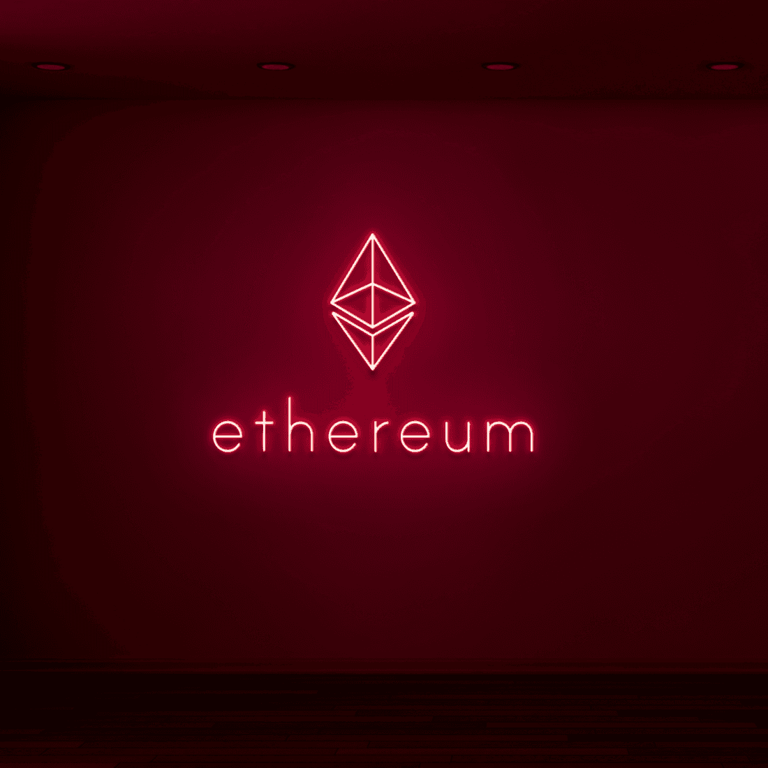 Rotes ETHEREUM LED-Neonschild von NEONIDAS