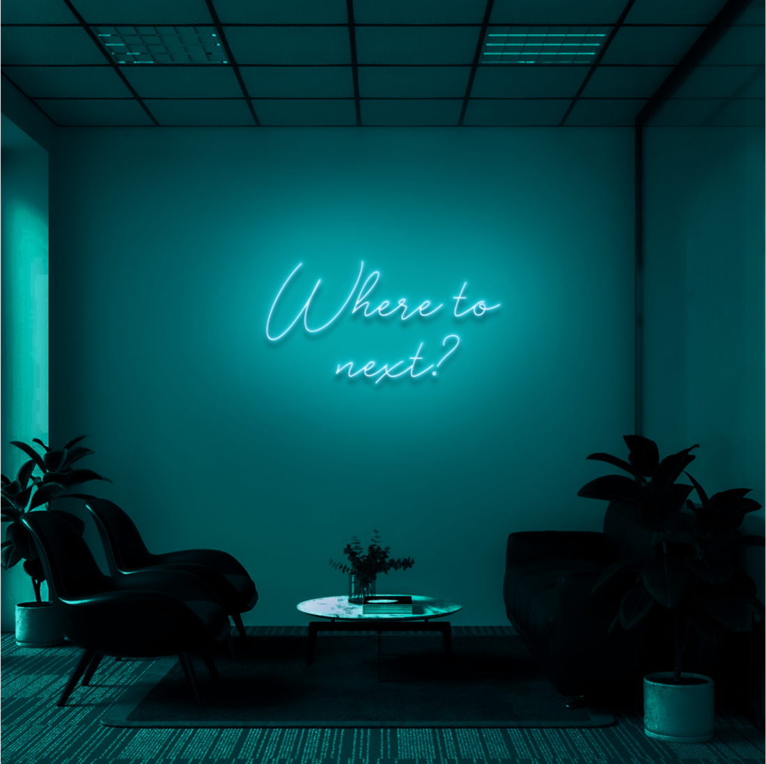 "WHERE TO NEXT?" - NEONIDAS NEONSCHILD LED-SCHILD