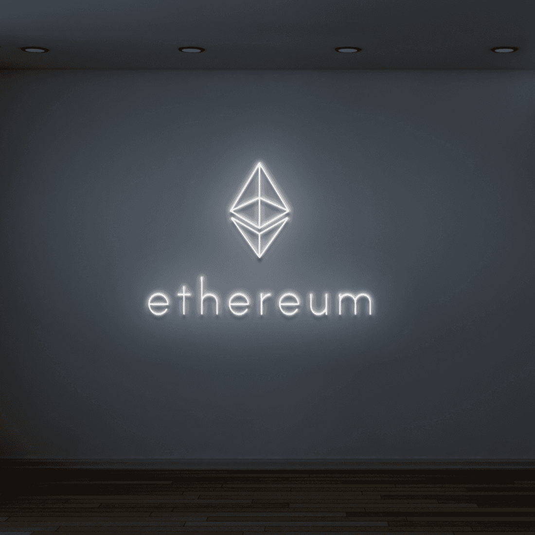 Weißes ETHEREUM LED-Neonschild von NEONIDAS