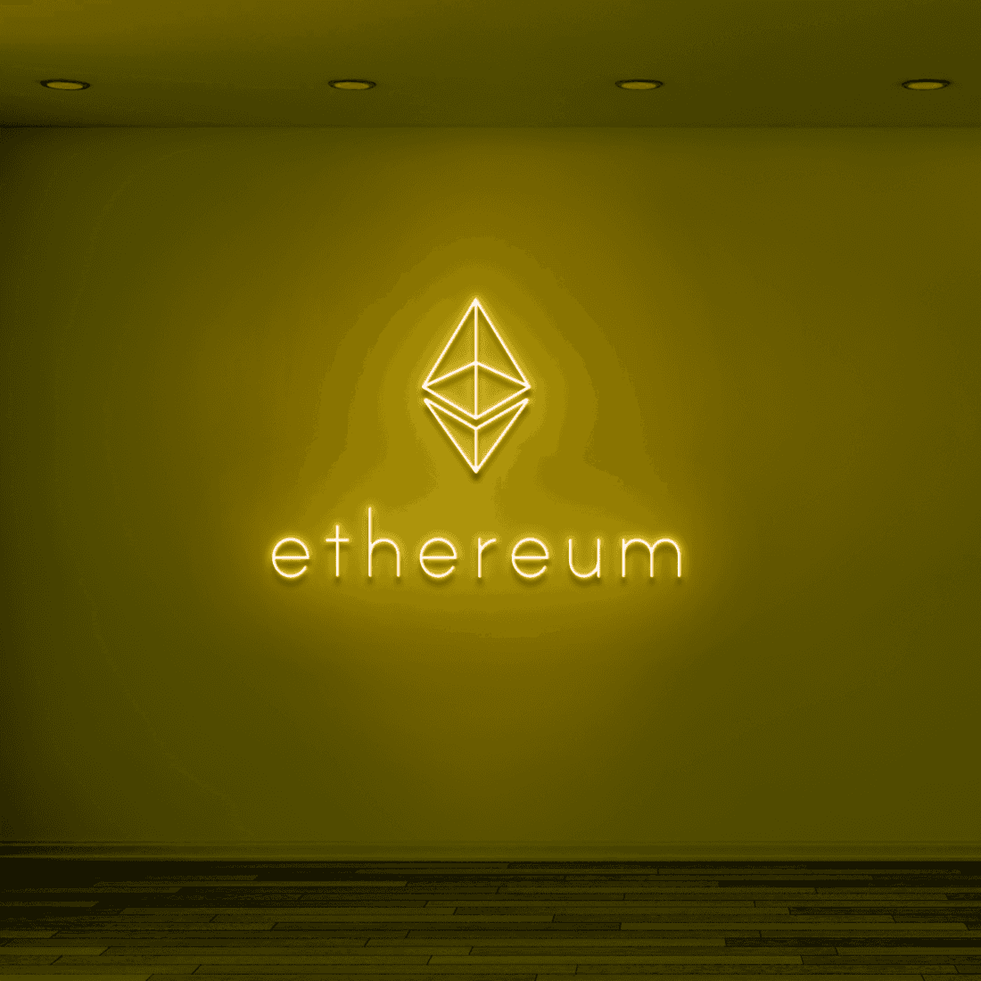 Gelbes ETHEREUM LED-Neonschild von NEONIDAS
